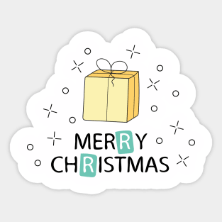 Merry Christmas and Happy New Year. Christmas greeting card with calligraphy Sticker